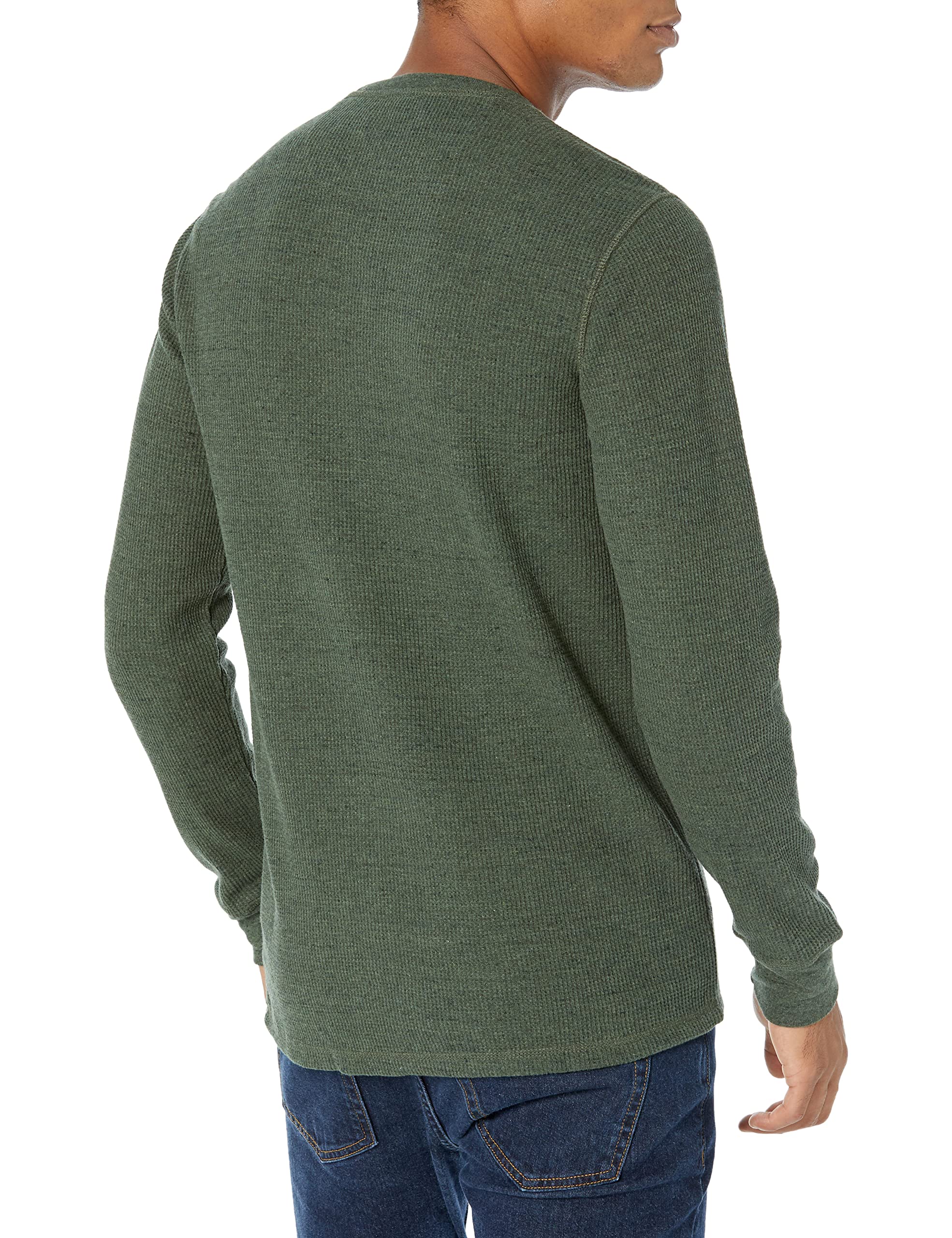 Amazon Essentials Men's Slim-Fit Long-Sleeve Waffle Shirt - Comfortable Thermal Henley for Winter Layering, Casual & Outdoor Activities