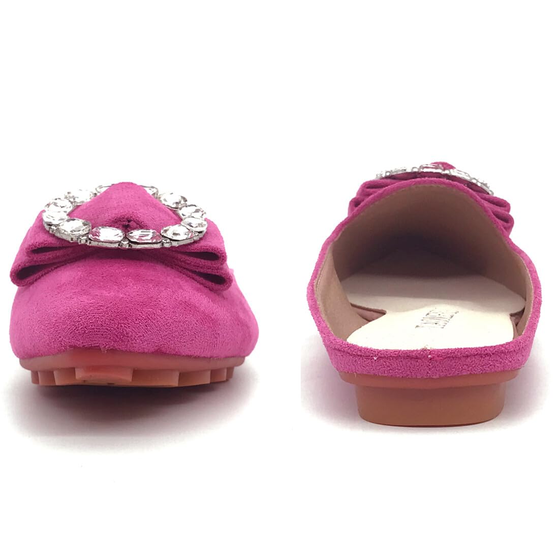 Sparkly Rhinestone Mules for Women - Pointed Toe Slip-On Dress Shoes | Comfortable Backless Loafers & Slides for Parties, Weddings & Evening Events