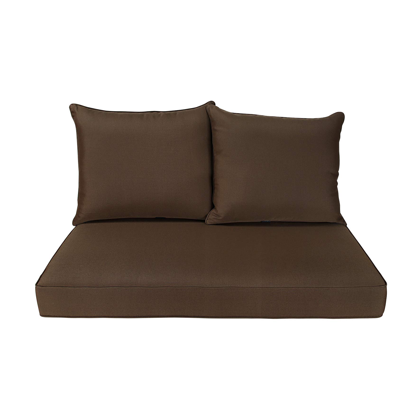 BOSSIMA Patio Furniture Cushions - Comfortable Deep Seat Glider Loveseat Cushions for Indoor & Outdoor Use - Coffee/Chocolate Color - Perfect for Garden, Deck, Porch, and Poolside Relaxation