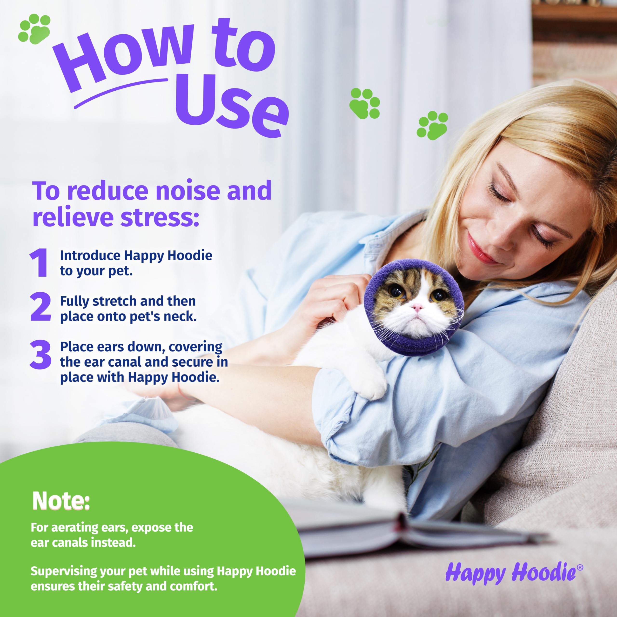 Happy Hoodie The Original Calming Band for Dogs & Cats - Anxiety Relief & Noise Canceling for Fireworks, Thunderstorms, Grooming - Dog Calming Aid Since 2008 (X-Large, Blue) - Perfect for Vet Visits, Travel & Stressful Situations
