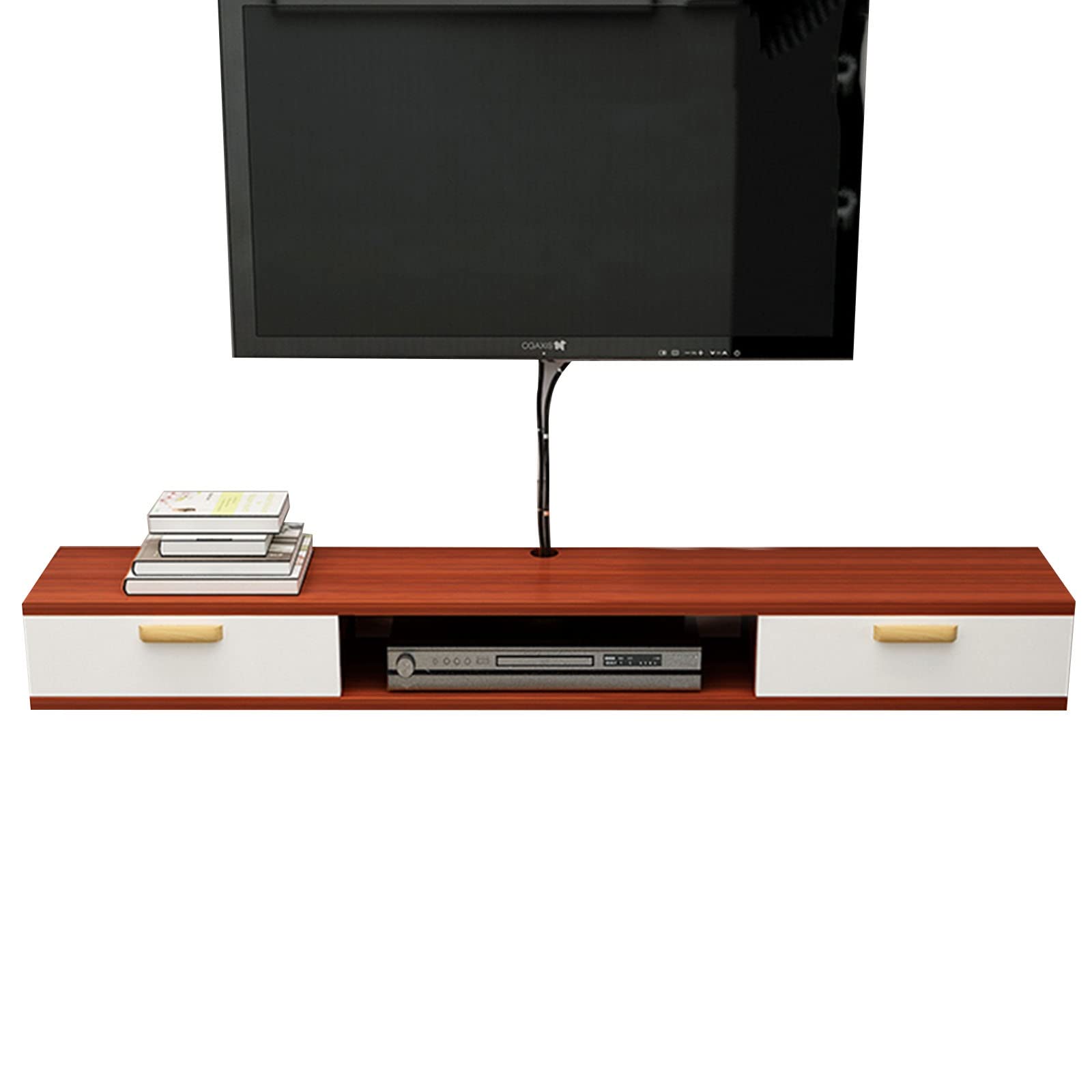 Floating TV Stand Wall Mounted - 47.2 Inch Modern Wooden Media Console with 2 Doors, Entertainment Center Storage Cabinet for Living Room & Bedroom - Perfect for Small Spaces & Home Theater Setup (120cm, Multiple Colors)