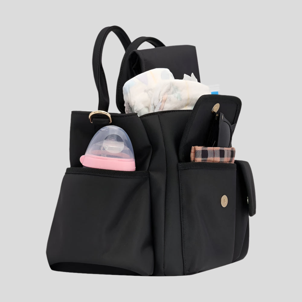 Stylish Multi-Pocket Tote Bag for Women - Tan Stripe Design - Perfect for Work, Travel, Shopping & Daily Essentials