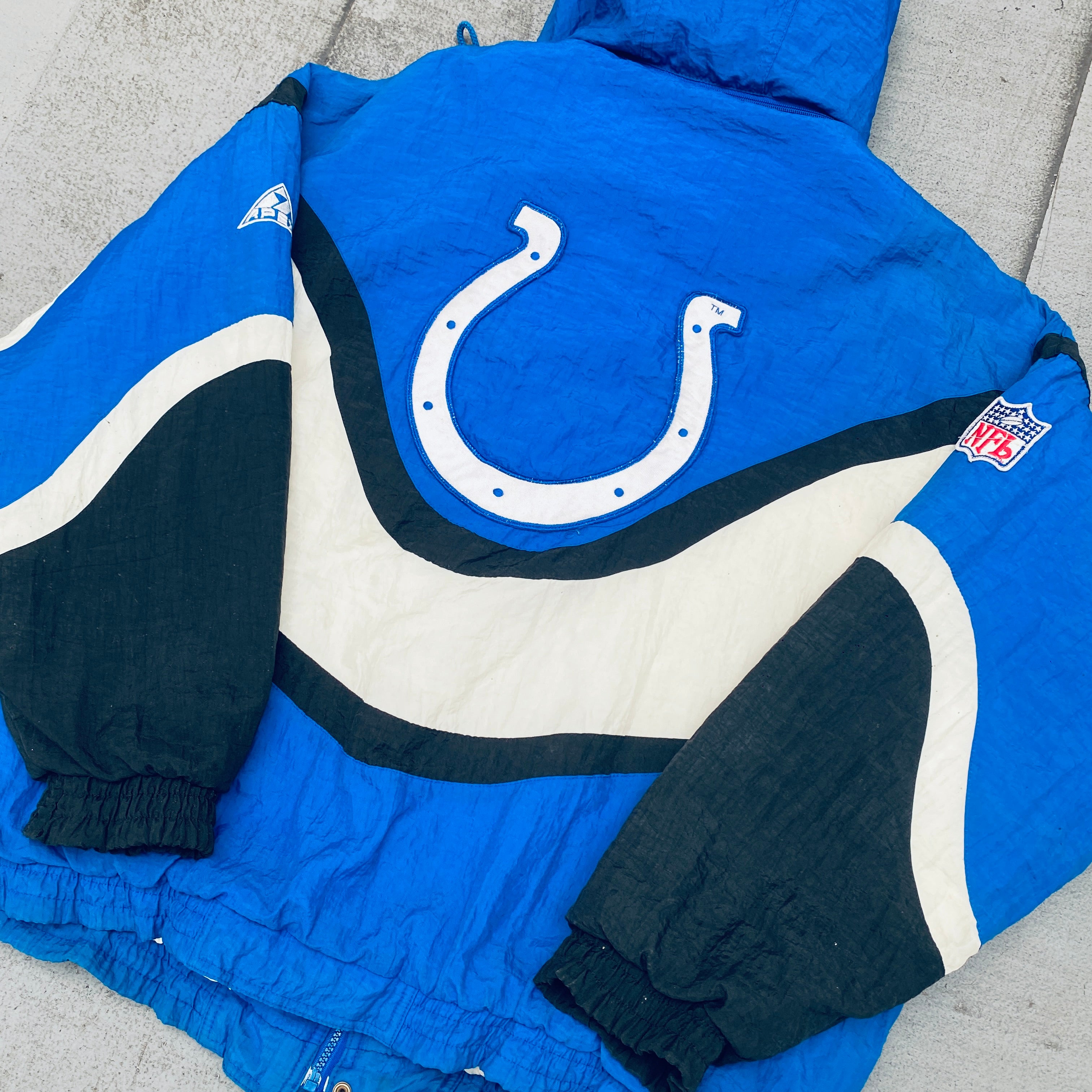 Indianapolis Colts 1990s Apex One Ice Cream Man Wave Proline Full Zip Jacket XL - Vintage NFL Football Fan Gear for Game Day & Casual Wear