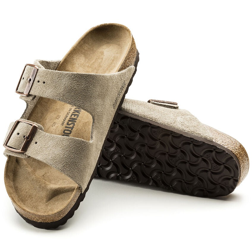 Arizona Suede Leather Sandals for Women - Taupe Color | Comfortable & Stylish Casual Footwear for Summer, Beach, and Everyday Wear