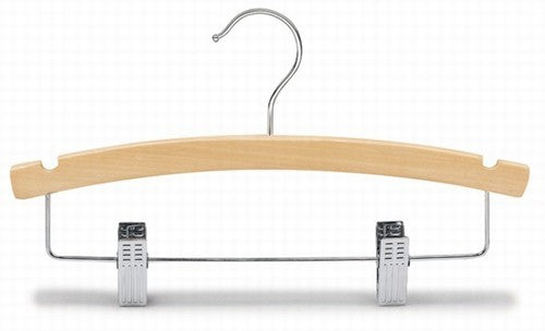 12 Pack Kids Wooden Arched Clothes Hangers - Space Saving Children's Closet Organizer for Shirts, Pants & Dresses (Perfect for Nursery, Bedroom & Travel)