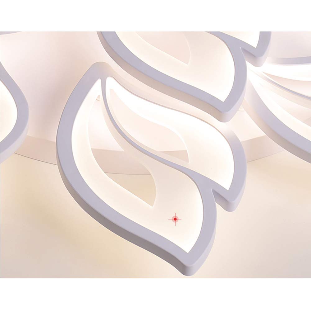 Modern LED Flush Mount Ceiling Light with Remote Control - Dimmable Flower Design Chandelier for Bedroom, Kitchen Island, Living Room & Dining Room | Energy Saving Home Decor Lighting Fixture for Indoor Use