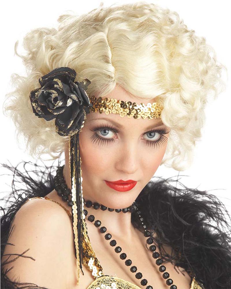 20s Jazz Baby Short Curly Platinum Blonde Wig - Vintage Flapper Costume Wig for Halloween, Cosplay & 1920s Themed Parties