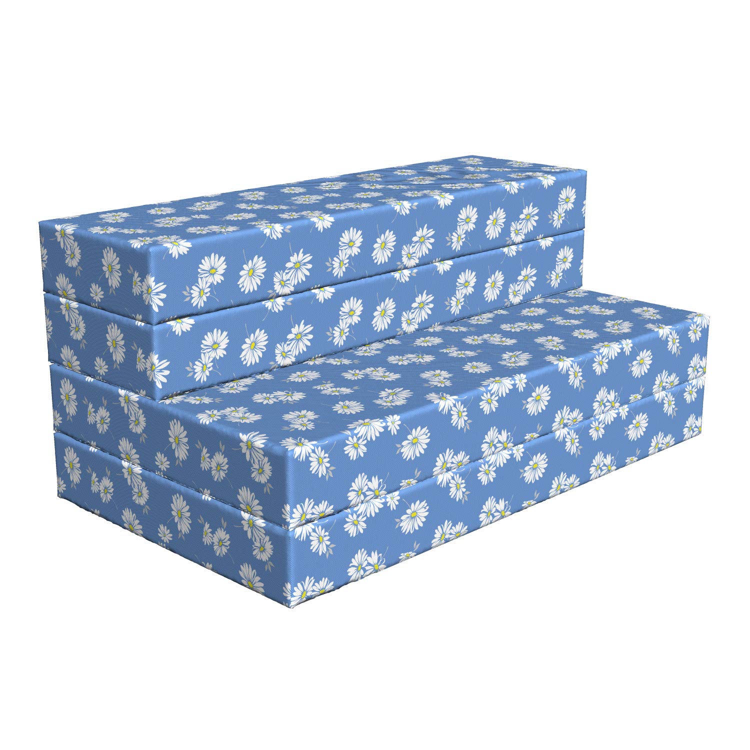 Ambesonne Floral Foldable Mattress - Dark Lavender White with Flourishing Margaret Flowers Design, 78.7