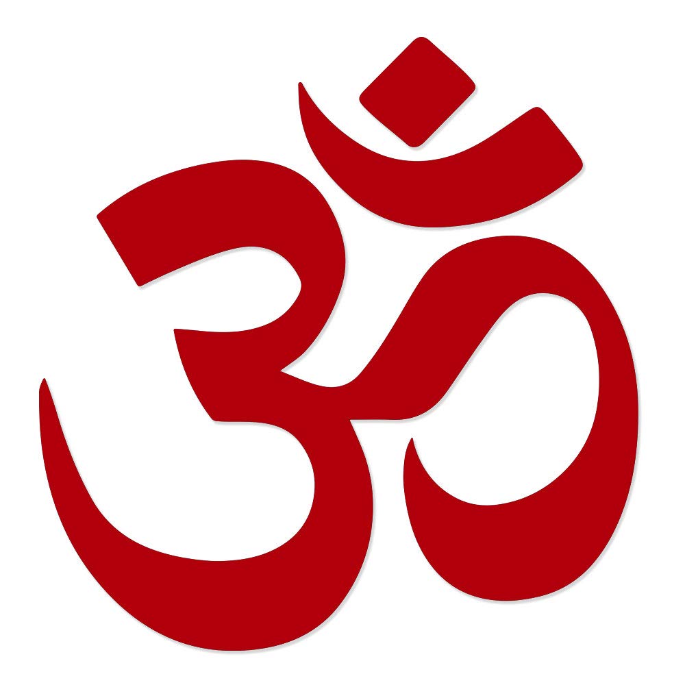 Om Wall Home Decor Vinyl Decal Sticker - 24 Inch Red Hindu Spiritual Symbol for Yoga Room, Meditation Space & Boho Bedroom Decor
