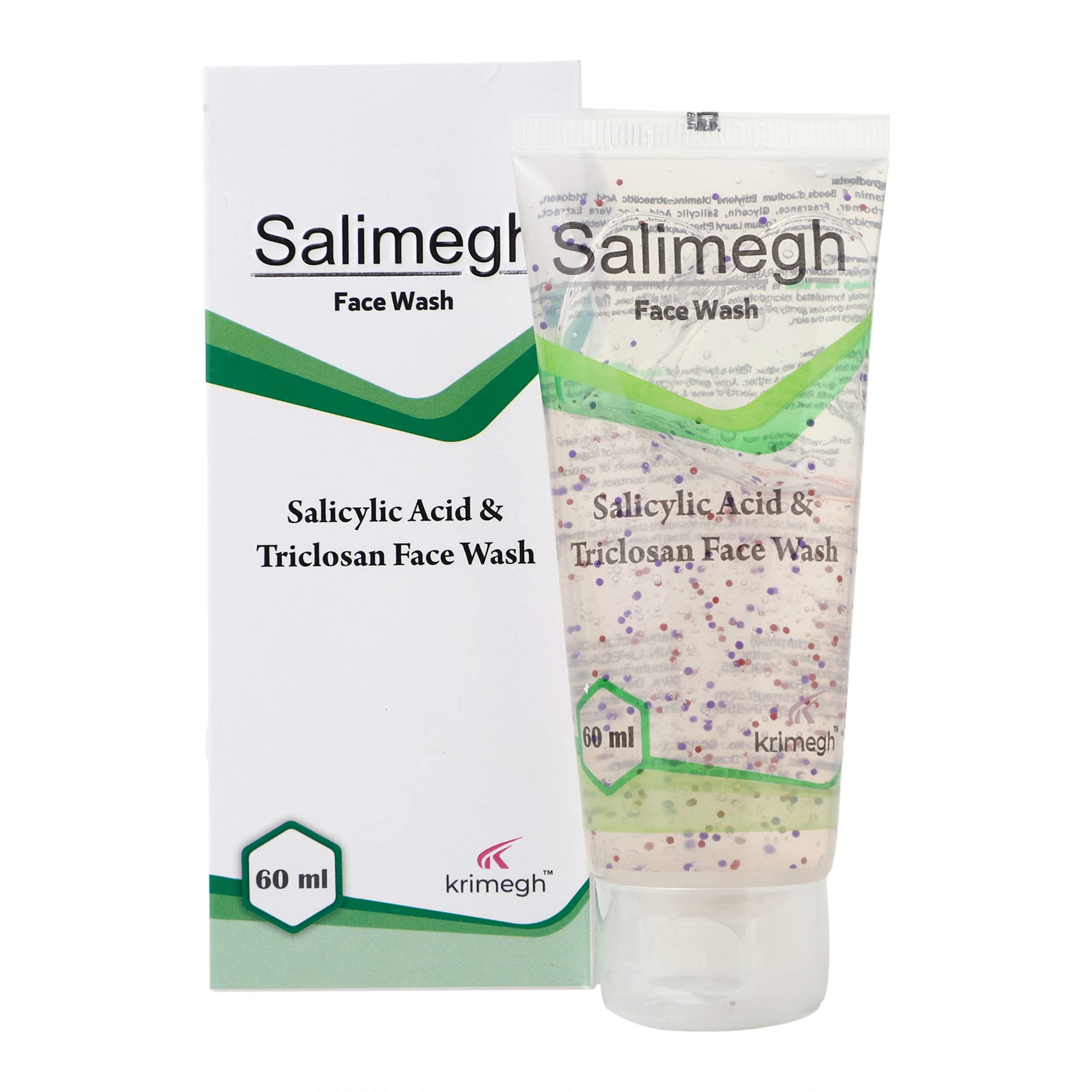 Krimegh Salimegh Acne Face Wash 60ml - Salicylic Acid & Triclosan Cleanser for Oily & Acne-Prone Skin | Deep Cleansing & Oil Control for Daily Skincare Routine
