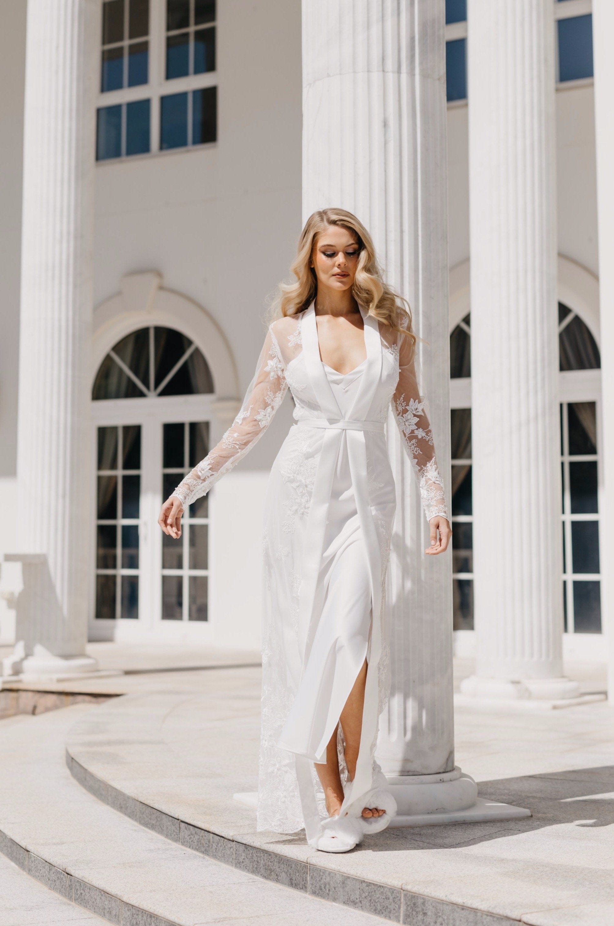 Monique Pearl Beaded Maxi Dress with Slip - Elegant Long Formal Gown for Women - Perfect for Weddings, Galas, and Special Occasions