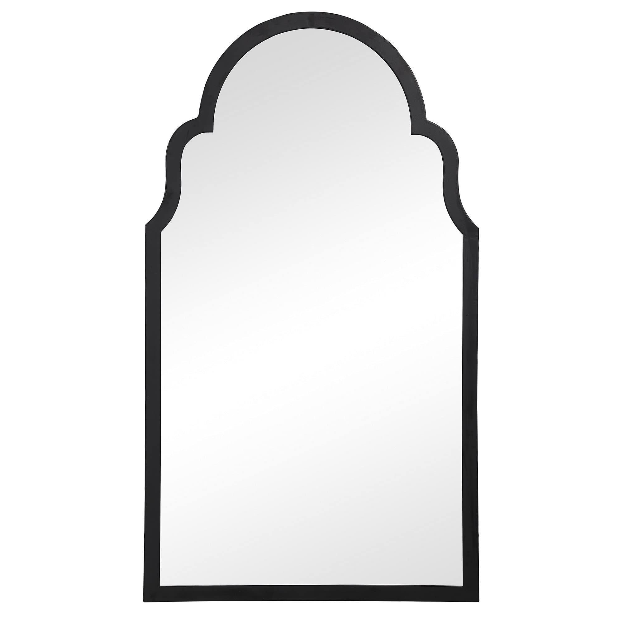 Benjara Sleek Elongated Quatrefoil Frame Mirror - Black | Elegant Wall Decor for Living Room, Bedroom & Entryway