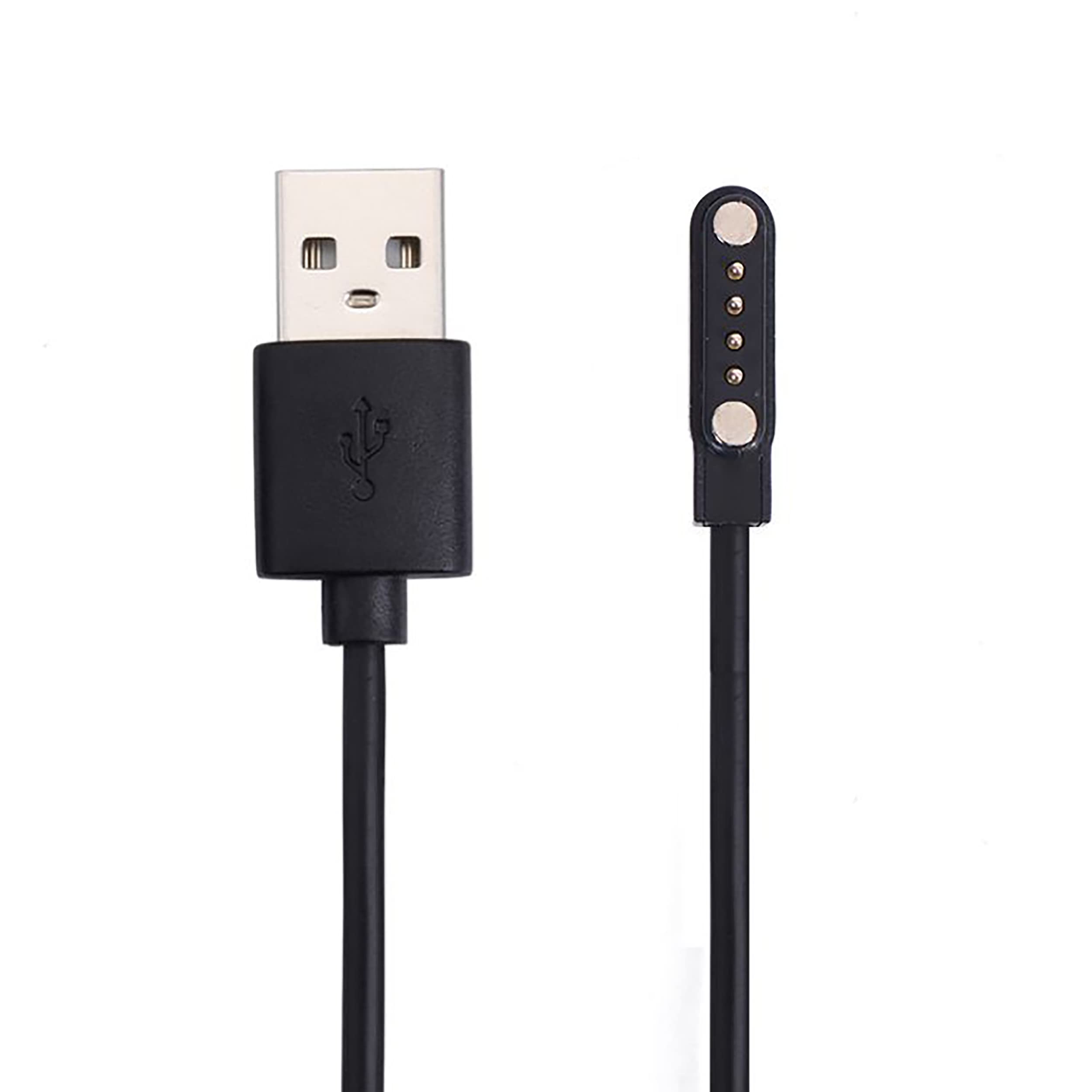 Magnetic Smart Watch Charger Cable - Fast Charging USB Type-A 7.62mm 4-Pin Connector - Compatible with Apple Watch, Samsung Galaxy Watch & Fitness Trackers (2 Pack) - Perfect for Home, Office & Travel Use