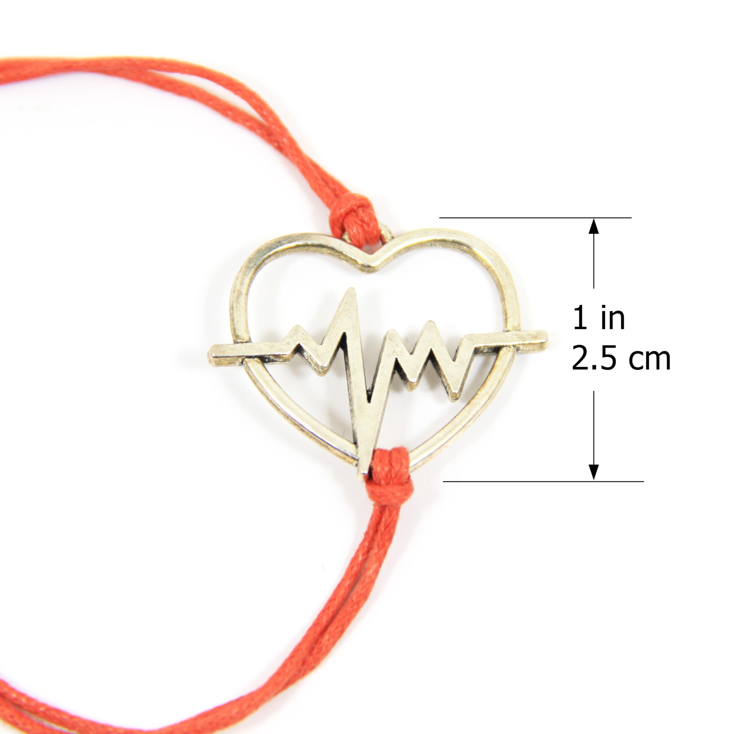 Heartbeat Bracelet - EKG Cardiogram Jewelry Gift for Doctors, Nurses, Doula & Medical Students - Adjustable Hemp Cord - Perfect for Graduation, Appreciation & Daily Wear