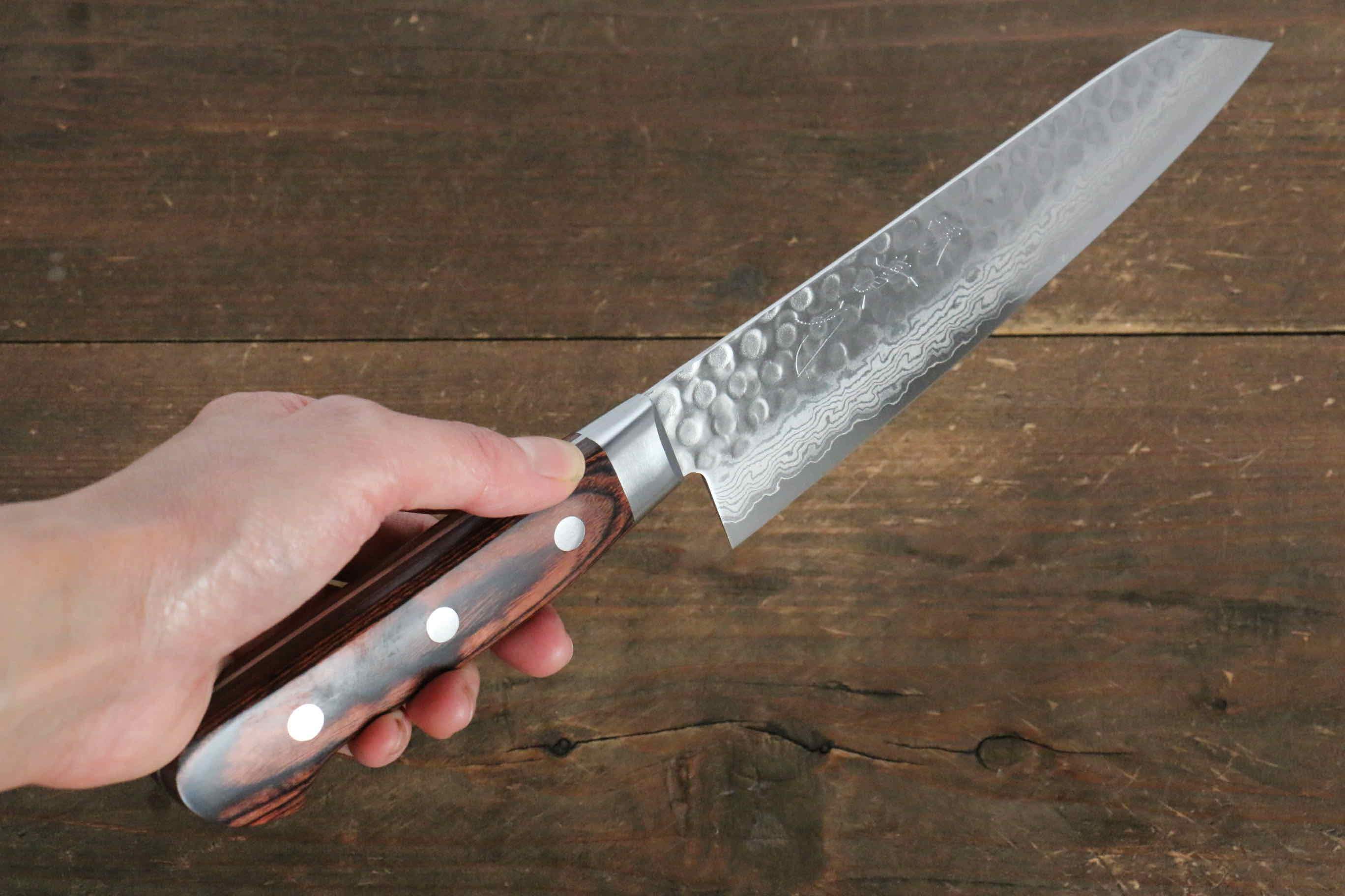 Premium Jikko VG10 17-Layer Kiritsuke Gyuto Knife 170mm - Japanese Chef Knife with Mahogany Handle - Perfect for Sushi, Sashimi & Precision Vegetable Cutting