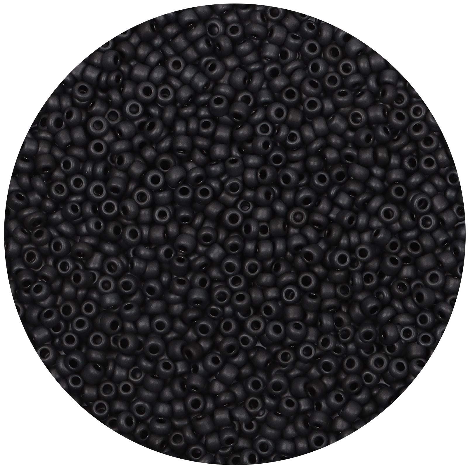 2000pcs 4mm Glass Seed Beads Bulk for Jewelry Making - Matte Black Small Pony Beads for DIY Bracelet, Necklace, Waist Beads & Craft Projects | Perfect for Beading, Scrapbooking & Home Decor Accessories