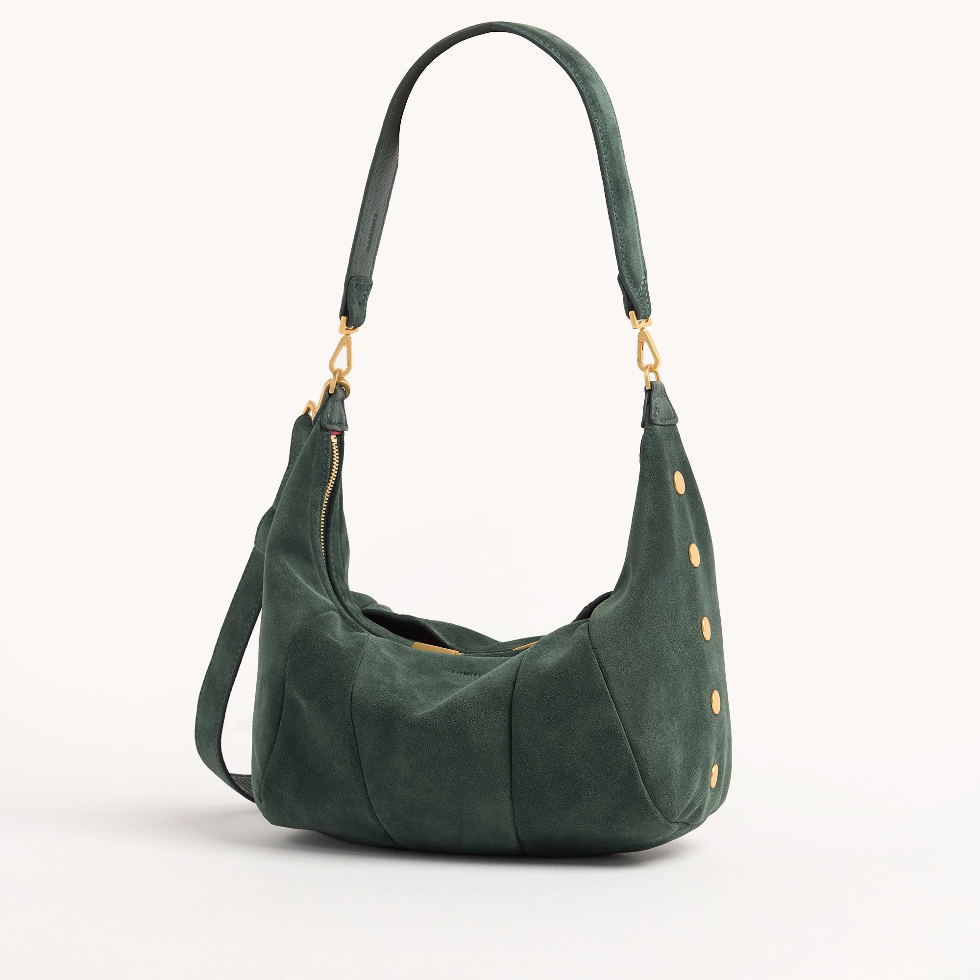 Morgan Green Room Suede & Brushed Gold Jewelry - Elegant Statement Piece for Parties, Weddings & Special Occasions