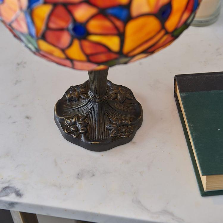 Antique Interiors 1900 Josette Small Tiffany Stained Glass Lamp - Perfect for Home Decor, Living Room, Bedroom & Office Lighting
