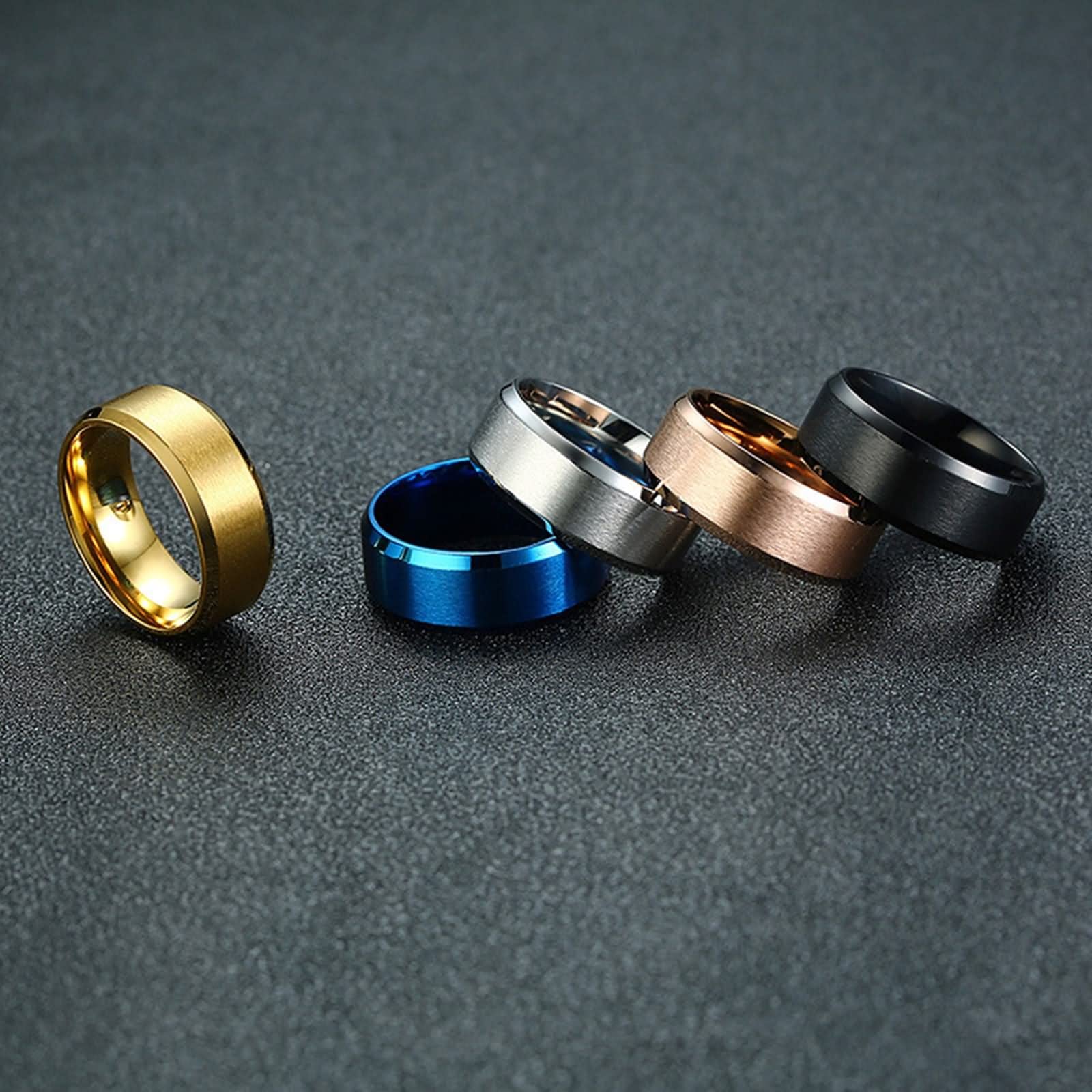 Chunky Men's Rings - 50th Birthday Gifts for Him, Simple Wedding Band for Anniversary, Promise & Engagement Rings - Perfect for Special Occasions & Everyday Wear