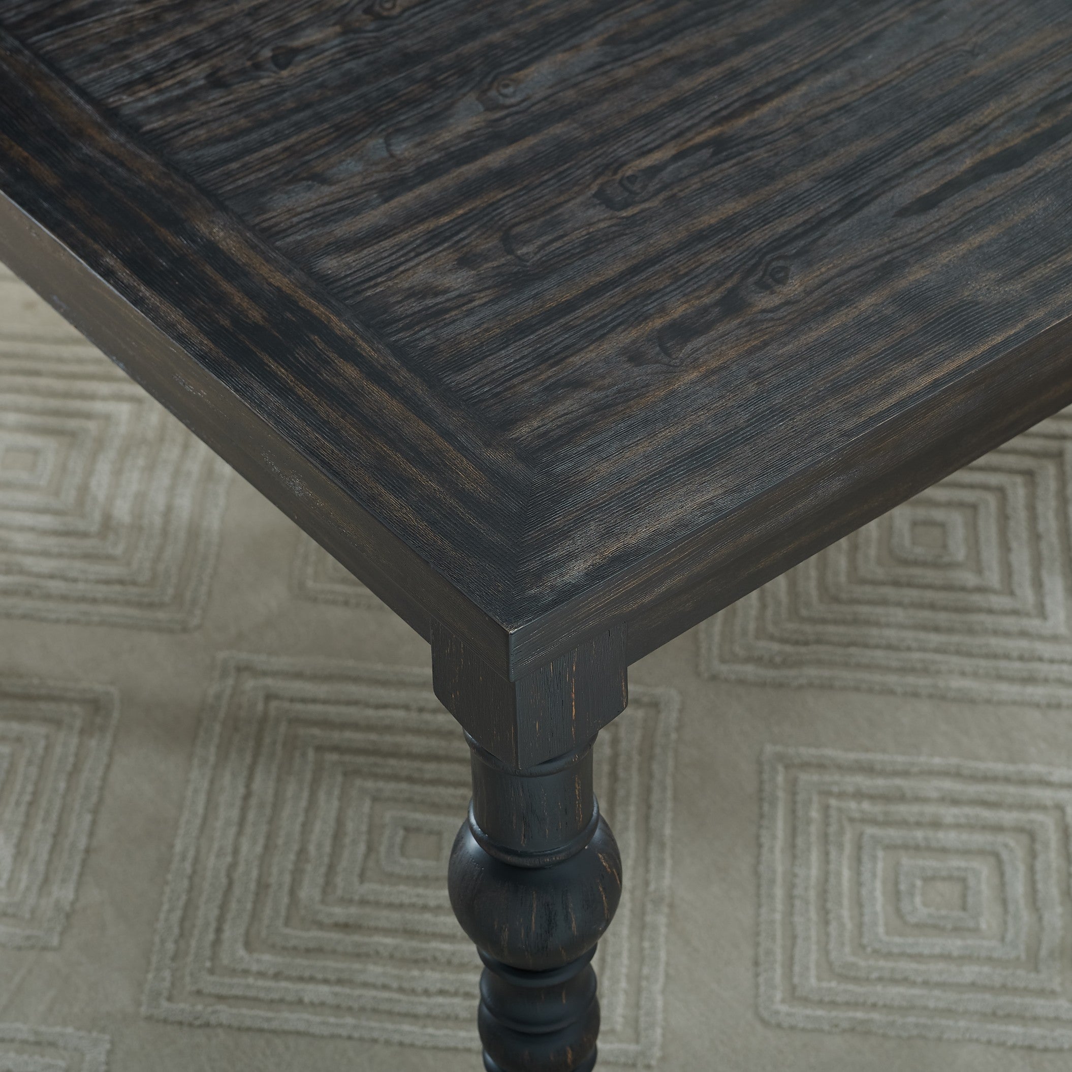 Roundhill Furniture Leviton Urban Style Dining Table - Modern Black Wooden Table for Kitchen, Dining Room & Small Spaces | Perfect for Family Meals & Entertaining Guests