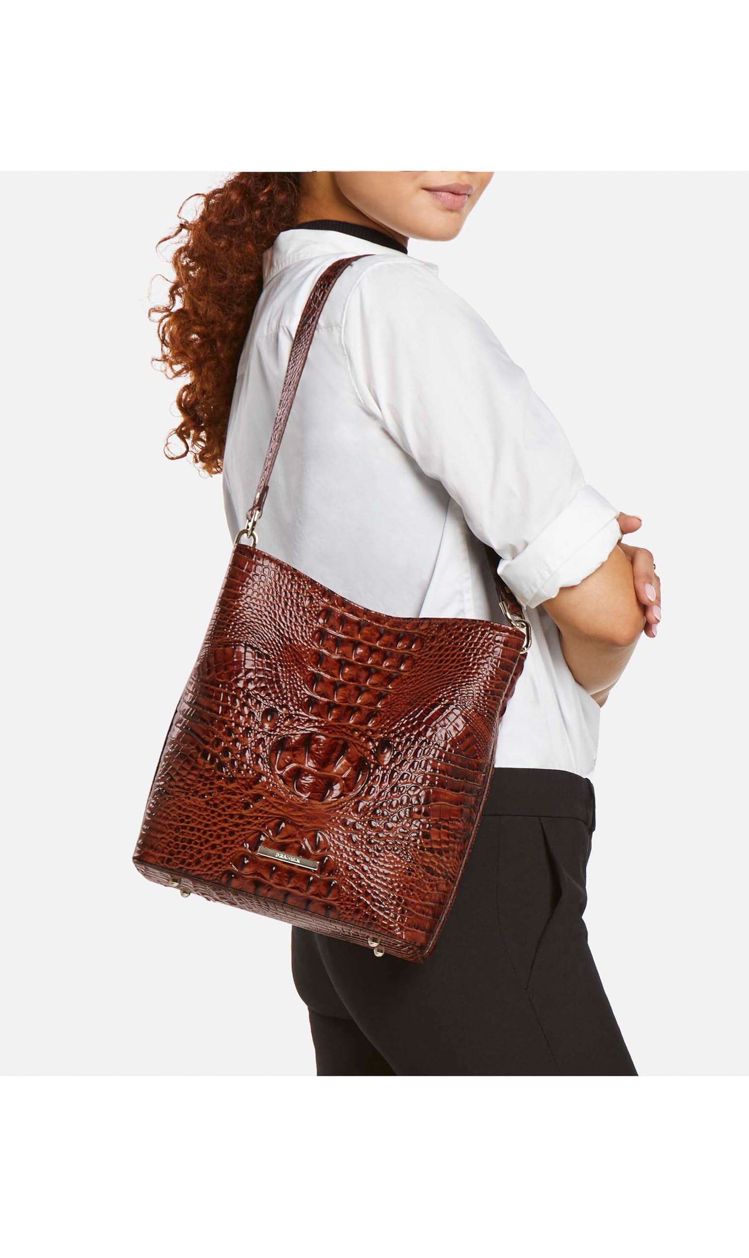 BRAHMIN Celina Crossbody Bag in Apricot Rose | Melbourne Collection | Vegan Leather Handbag for Women | Perfect for Work, Travel & Everyday Use