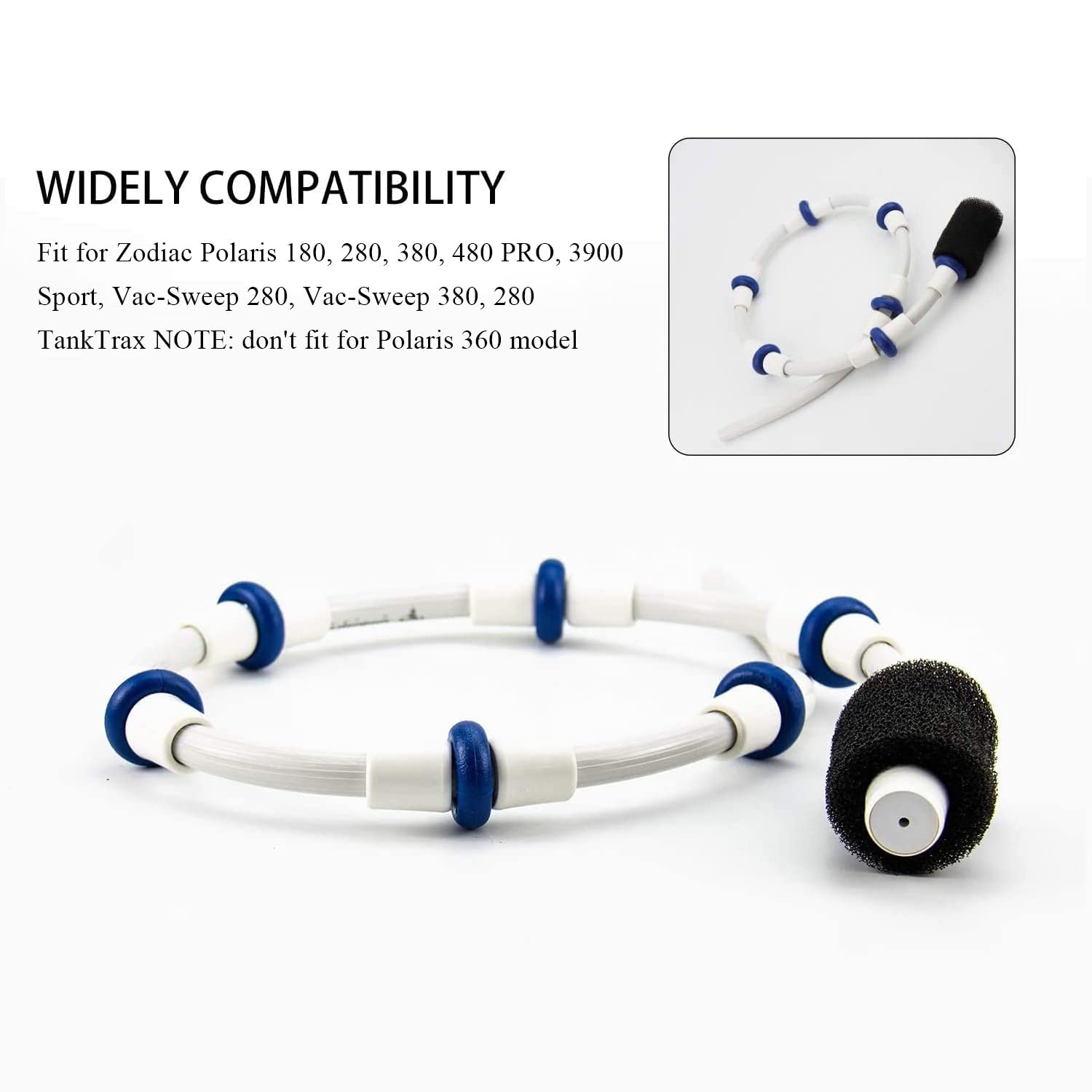 Funmit Automatic Pool Cleaner Sweep Hose Replacement for Zodiac Polaris 280 380 480 180 - B5 B-5 2 Pack - Ideal for In-Ground & Above Ground Pools