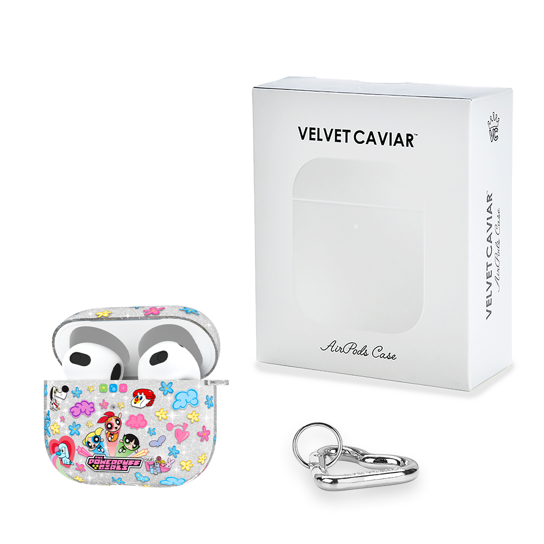 The Powerpuff Girls Glitter AirPods Case - Cute Protective Cover for AirPods 1/2/3 & Pro - Perfect for School, Work & Travel Accessories