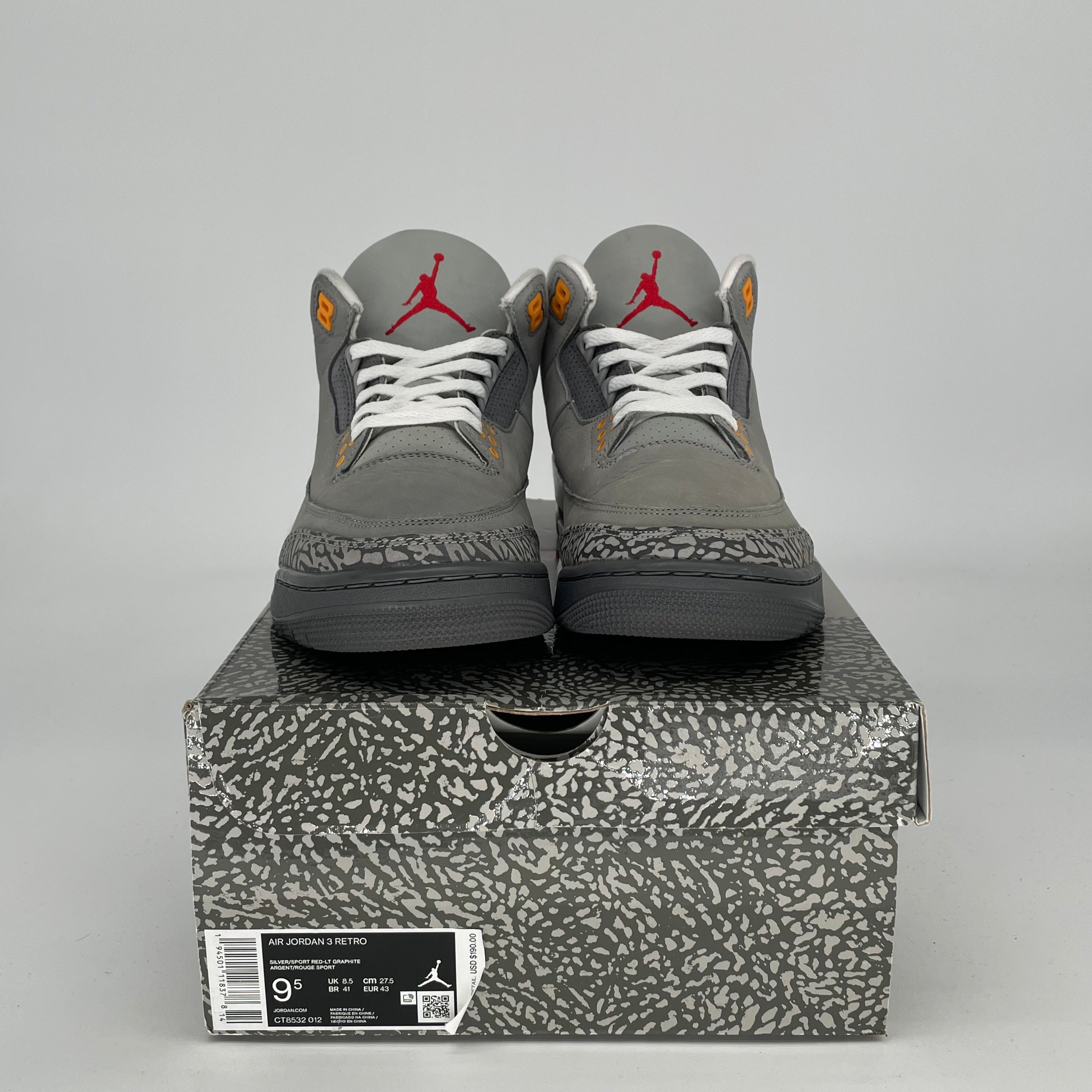 AIR JORDAN 3 COOL GREY Men's Basketball Shoes - Size 9.5/11W (CT8532-012) | Retro Sneakers for Casual Wear, Street Style & Sports Performance