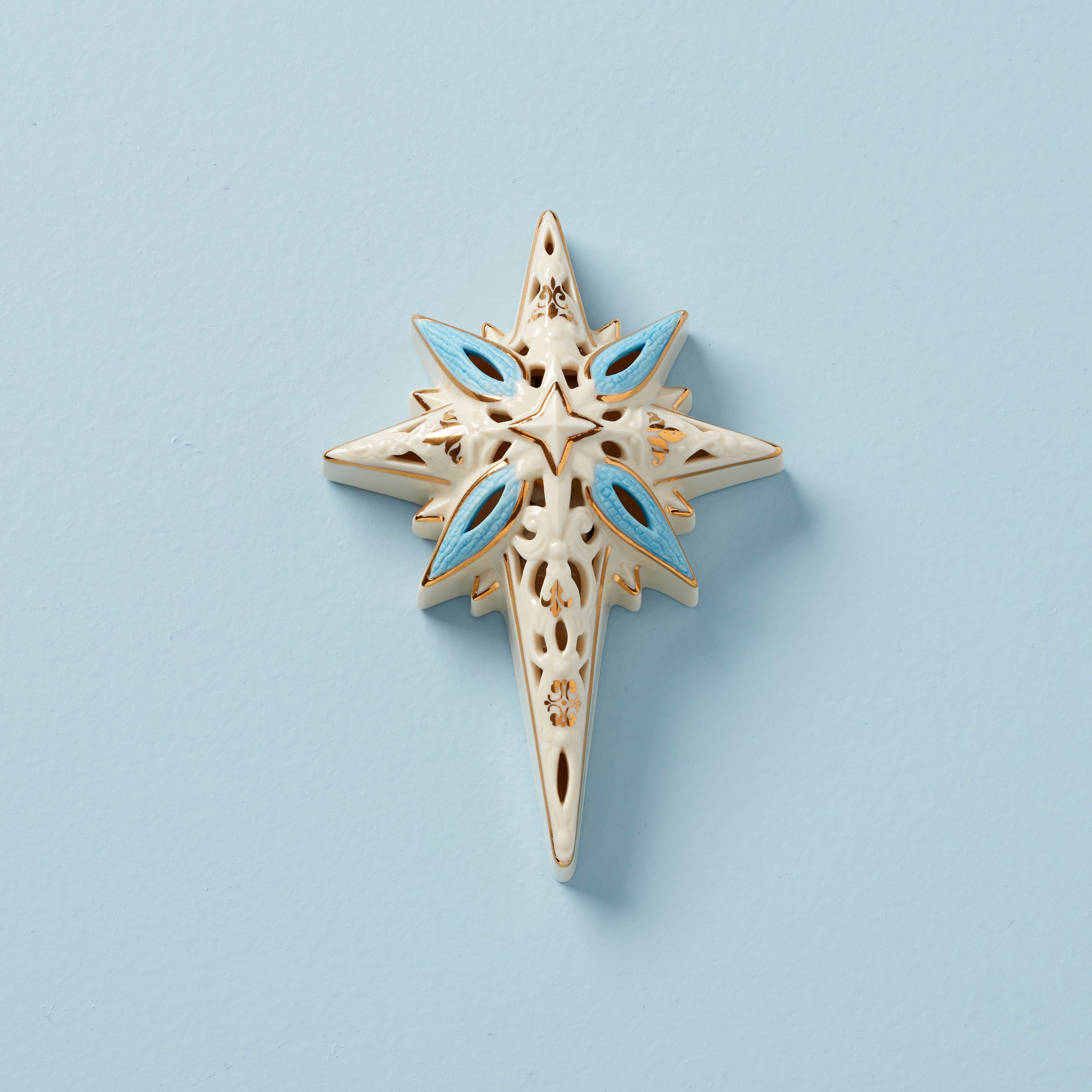 First Blessing Nativity Lighted Star - Christmas Tree Topper Decor with Warm White LED Lights for Holiday Home Decorations, Nativity Scene Displays & Church Celebrations