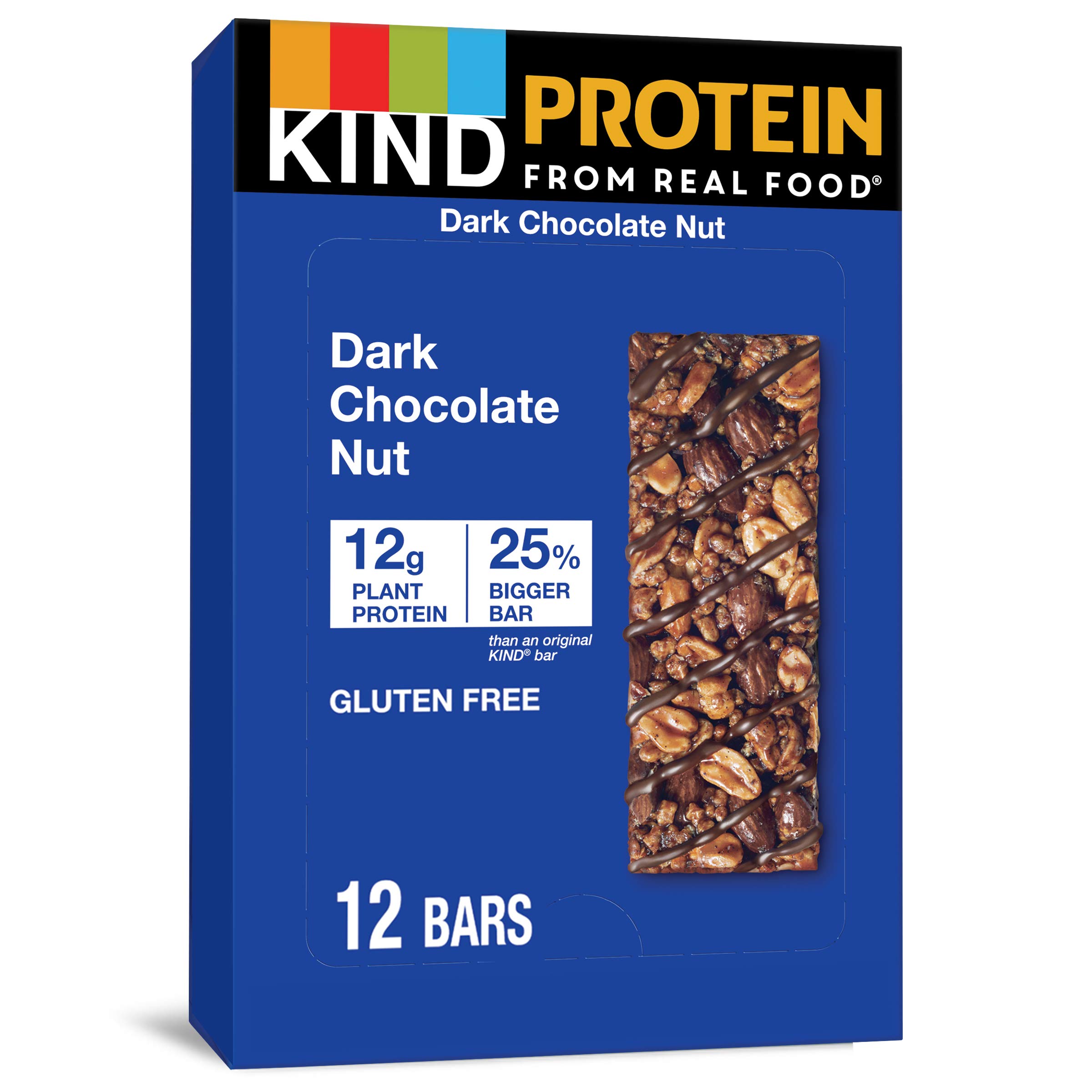 KIND Protein Bars - Dark Chocolate Nut, Healthy Gluten Free Snack with 12g Protein (12 Count) | Perfect for On-the-Go Energy, Post-Workout Recovery & Healthy Breakfast Alternative