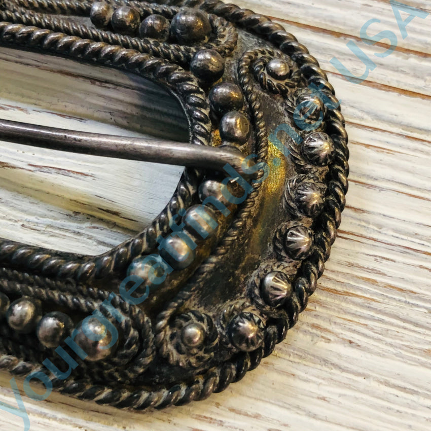 Authentic Vintage Navajo Sterling Silver Ranger Belt Buckle - Handcrafted Southwest Style for Western Fashion & Cowboy Accessories - Perfect for Rodeo, Country Music Festivals & Western Wear Outfits