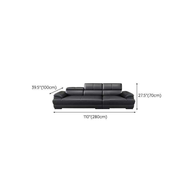Mid Century Modern Leather Sectional Sofa with Cushion Back & Pillow Top Arm - Perfect for Living Room, Lounge & Home Office Comfort