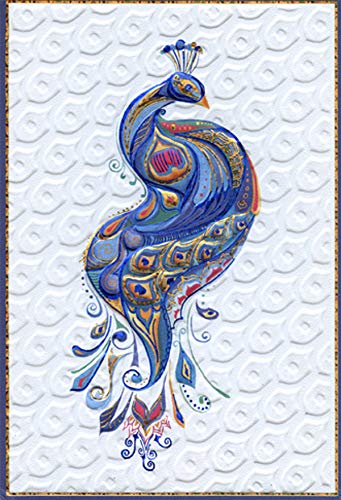 Pictura Embossed & Foil Peacock 'Jane' Birthday Card - Vibrant Colorful Greeting Card for Women, Friends - Perfect for Birthdays, Anniversaries & Special Occasions