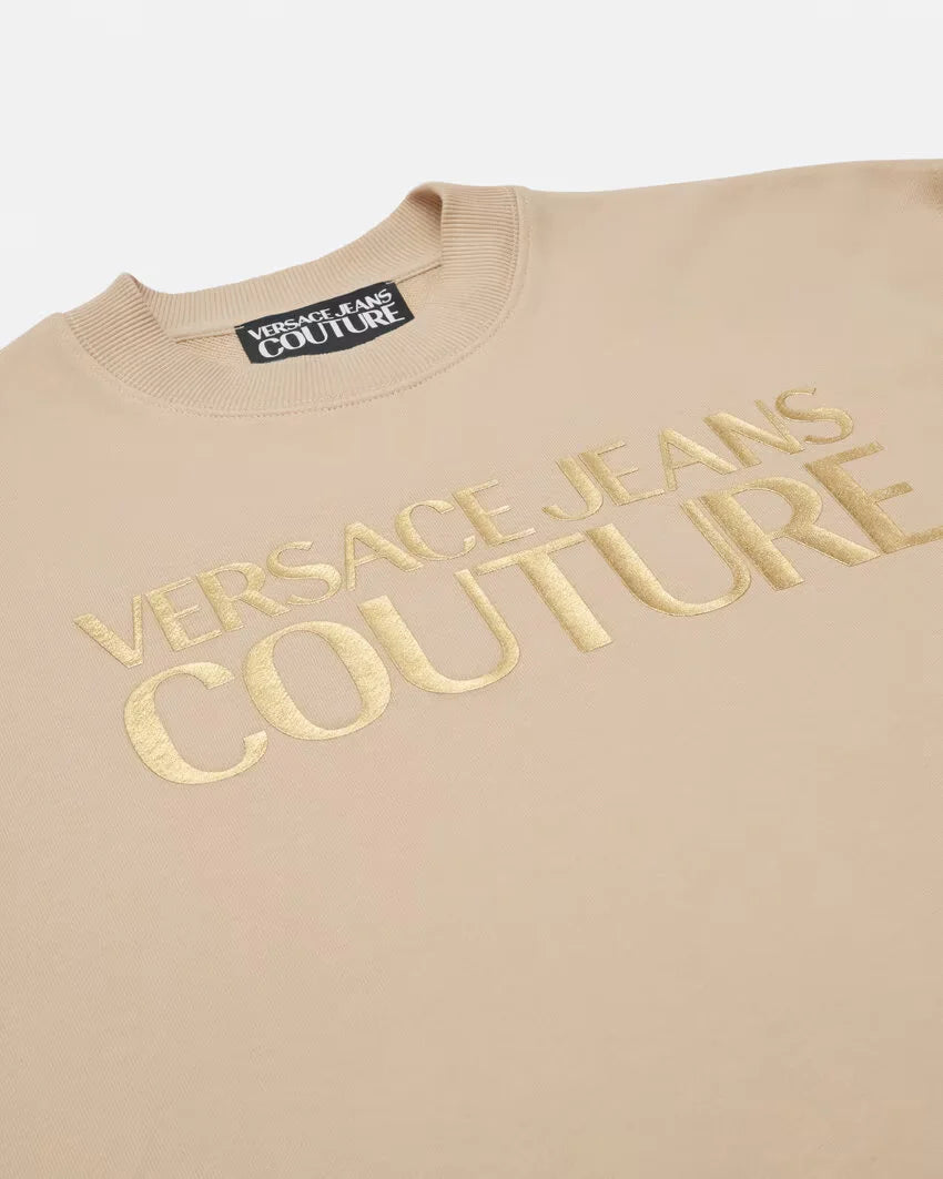 Versace Jeans Couture Logo Regular Fit Sweatshirt for Men | Casual Pullover Hoodie | Streetwear Fashion for Everyday Wear & Lounge Comfort