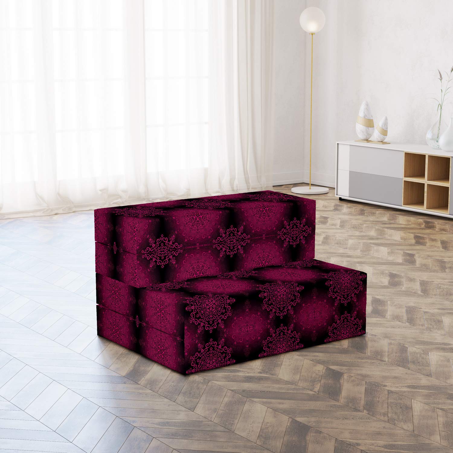 Ambesonne Purple Mandala Foldable Mattress | Psychedelic Boho Design | 74.8
