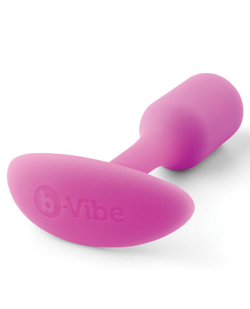 B Vibe Snug Plug 1 - Weighted Silicone Butt Plug for Beginners - Fuchsia Pink - Comfortable Anal Training & Sensual Play - Perfect for Couples & Solo Exploration