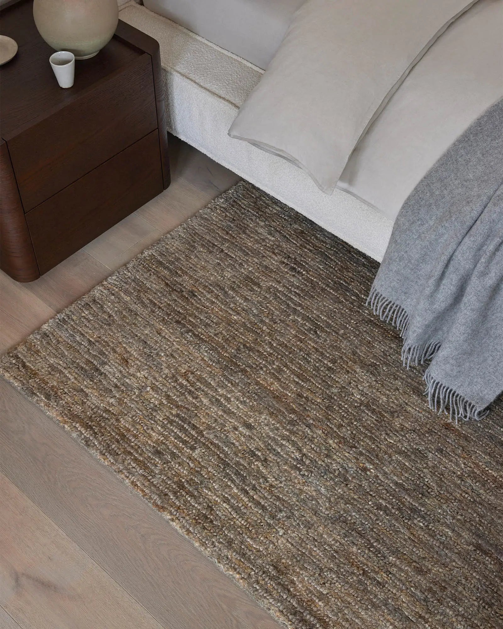 Premium Handmade Bastian Rug Fossil - Vintage Distressed Boho Area Rug for Living Room, Bedroom, or Office Decor