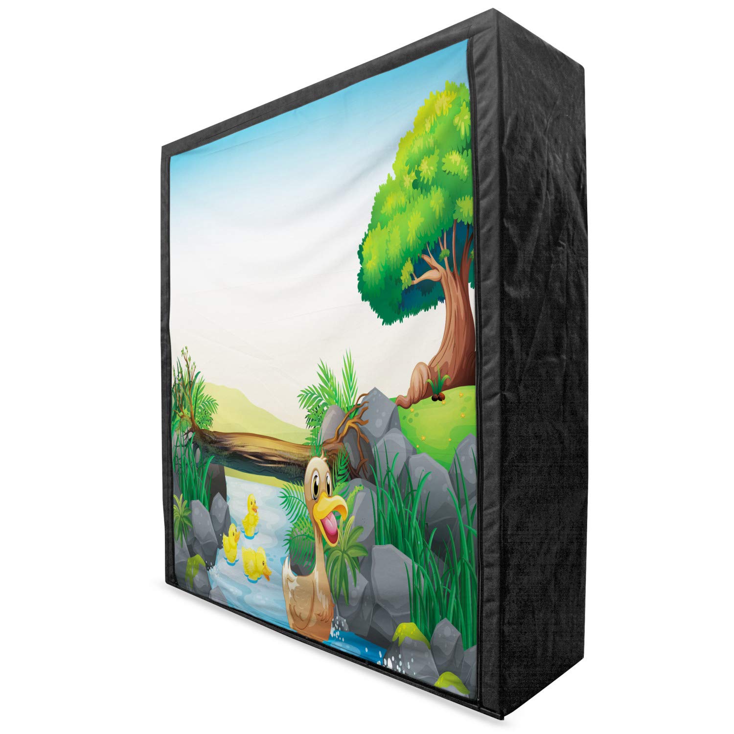 Ambesonne Portable Fabric Wardrobe with Rubber Duck Print - 59