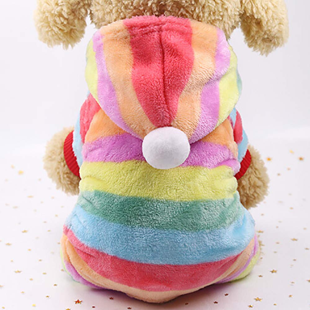 Stylish & Colorful Hooded Coat Dress for Small Dogs & Cats - Multicolor XL | Perfect for Winter Walks & Indoor Playtime