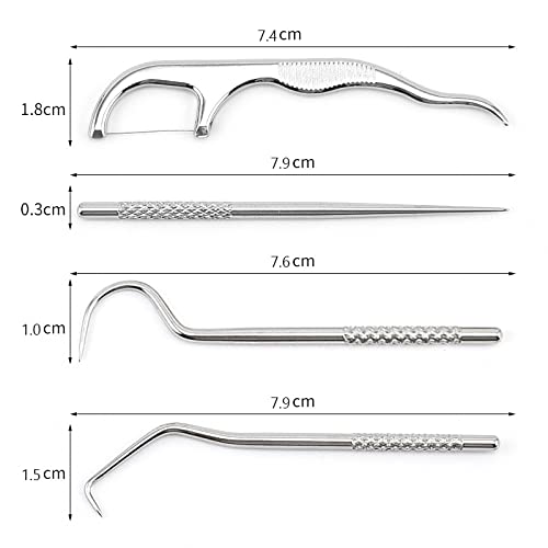Stainless Steel Dental Floss Picks Kit - Reusable Toothpicks Pocket Set for Adults, Oral Hygiene Travel Teeth Cleaning Tools (2 Pack) - Perfect for On-the-Go, Office & Travel Use