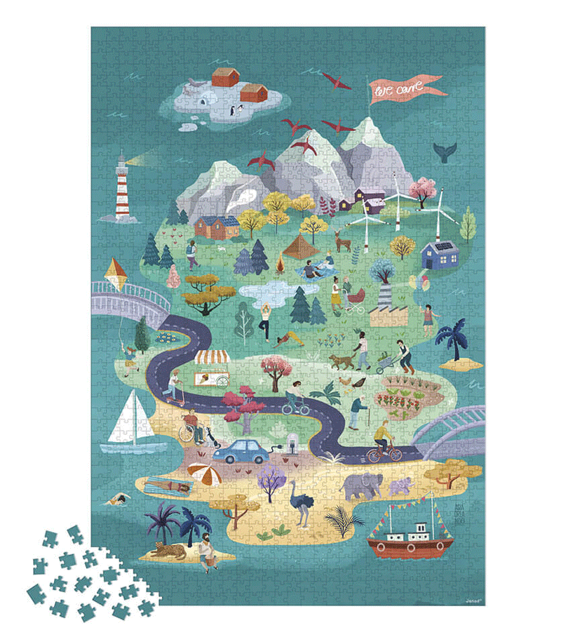 1500-Piece Trip To Harmony Islands Jigsaw Puzzle by Janod – Perfect for Family Game Night & Relaxation