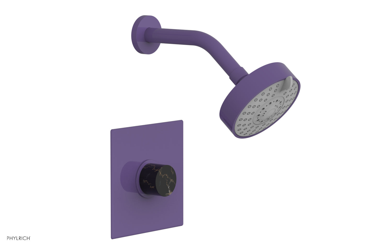 BASIC II Pressure Balance Shower Set with Black Marble Handle - 230S 23 Series for Modern Bathroom & Spa Experience