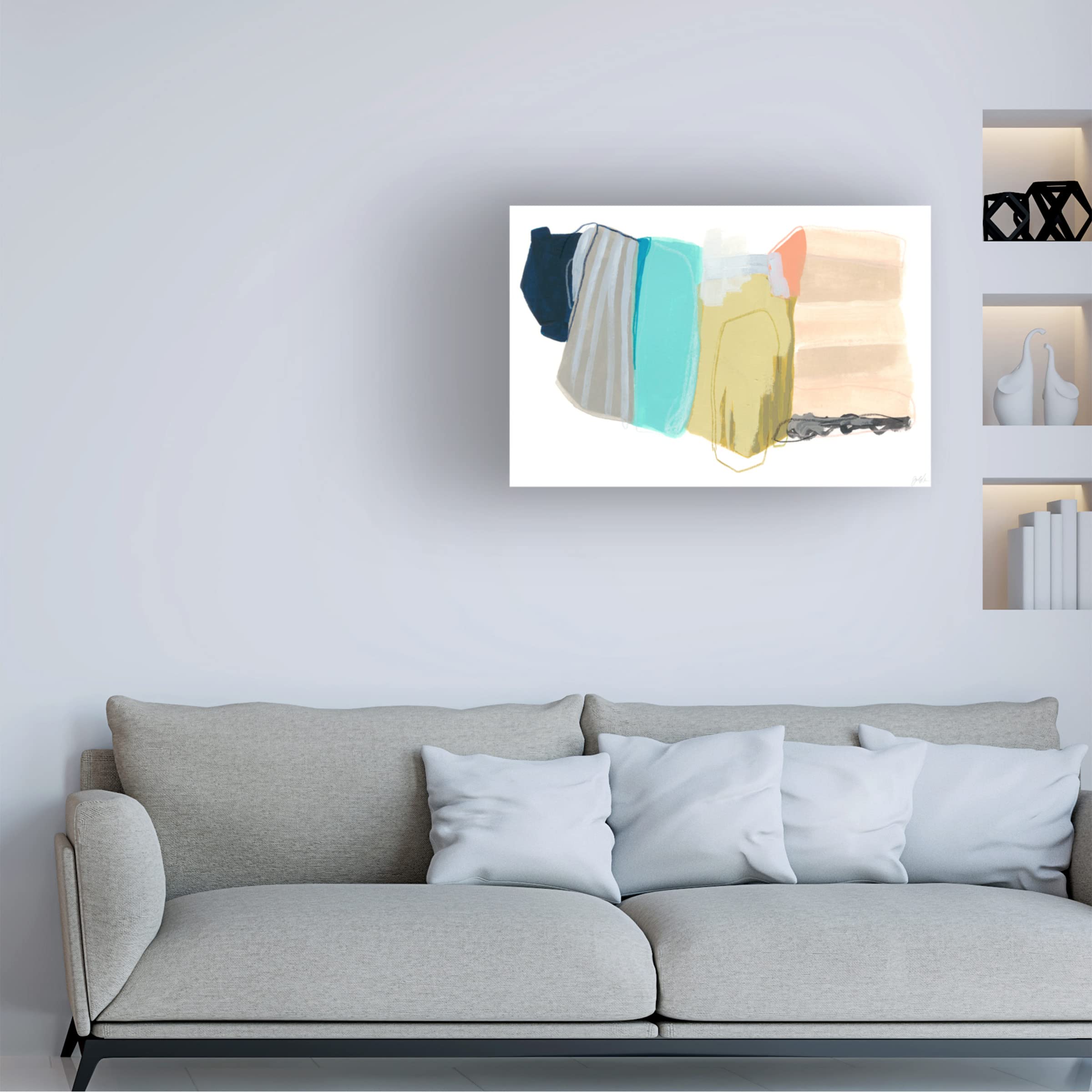 Trademark Fine Art 'Accordion Fold II' Abstract Canvas Wall Art by June Erica Vess - Modern Home Decor for Living Room, Bedroom & Office