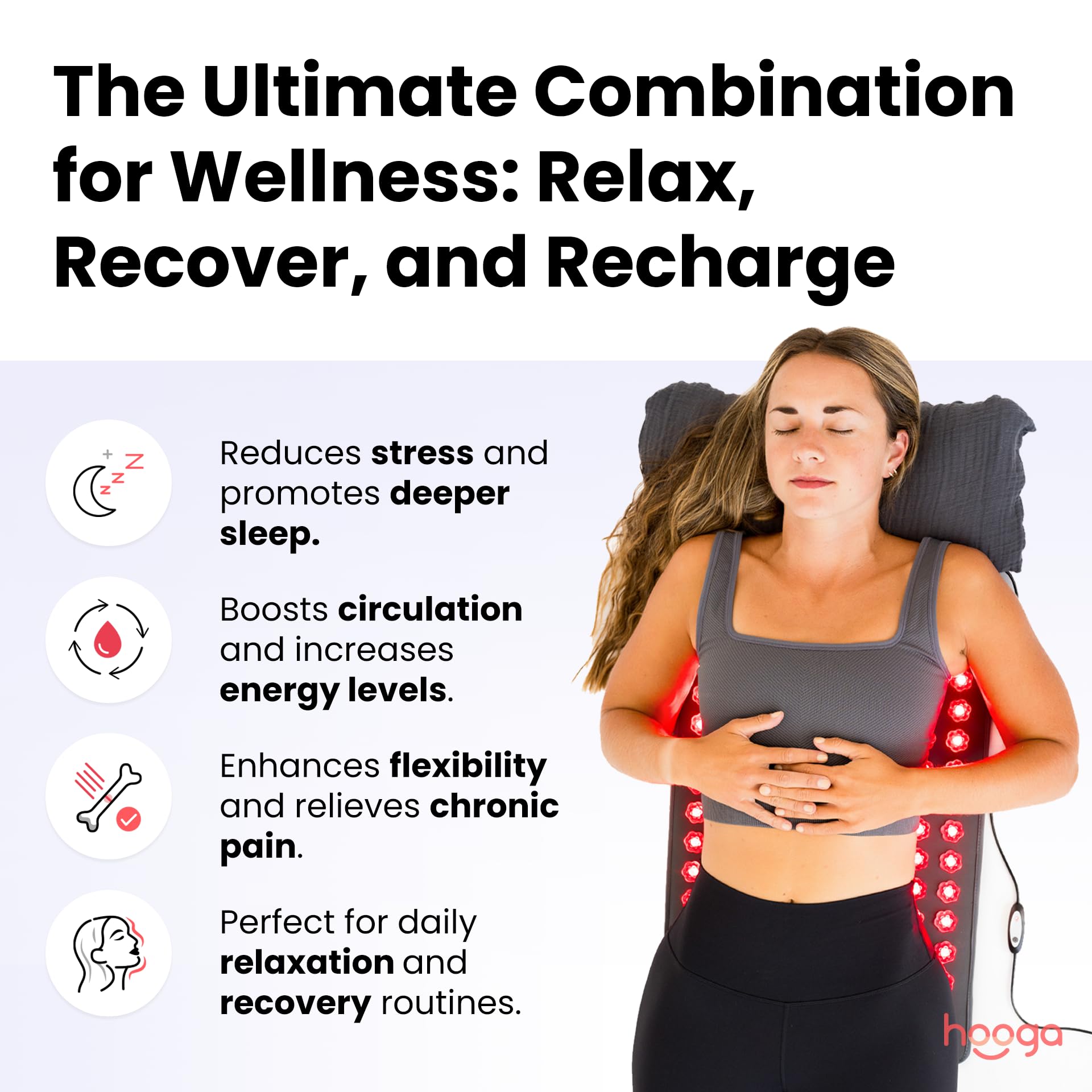 Red Light Therapy Acupressure Spike Mat with Heat - 144 LEDs, 100mW/cm² Irradiance, 660nm & 850nm for Pain Relief & Muscle Recovery | Back Pain Therapy Mat with 15-Min Timer | Safe & Easy to Clean | Includes Pillow | Perfect for Home Use, Yoga Recovery & Relaxation