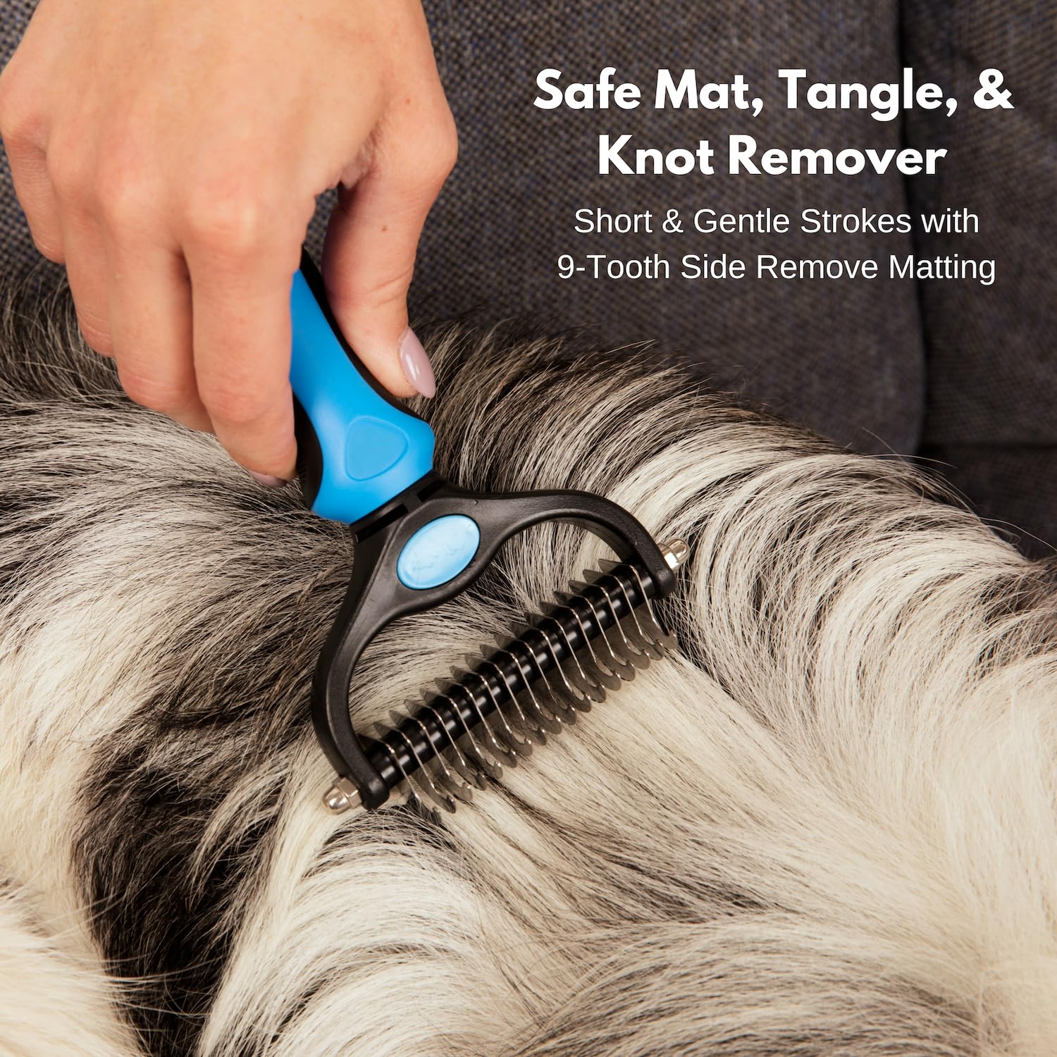 Dematting Tool & Self-Cleaning Slicker Brush for Dogs and Cats - Professional Pet Grooming Kit for Matted Fur Removal & Coat Care - Perfect for Home Grooming, Shedding Control & Daily Brushing
