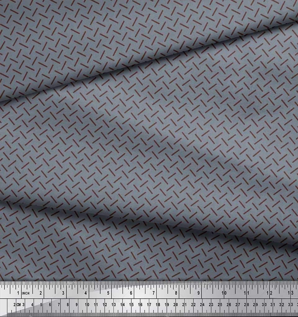 Soimoi Moss Georgette Brown Fabric by The Yard - 42 Inch Wide Diagonal Line Geometric Printed Textile for Fashion, Home Decor & DIY Projects - Trendy Modern Patterns for Dresses, Curtains & Crafts