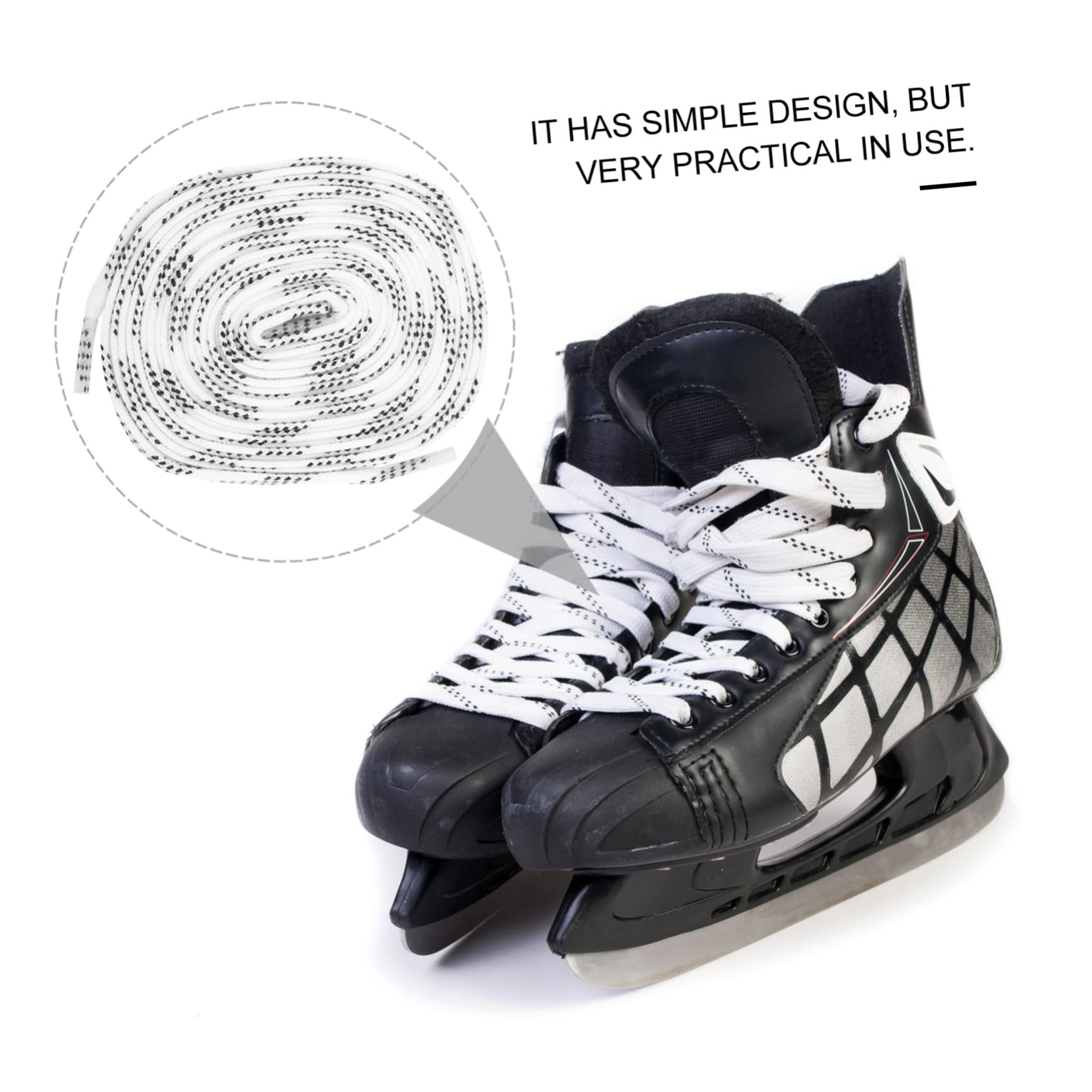 NOLITOY 2 Pairs Hockey Shoe Laces - Durable Non-Slip Athletic Shoelaces for Hockey, Running & Sports - Perfect for Athletes & Active Lifestyles