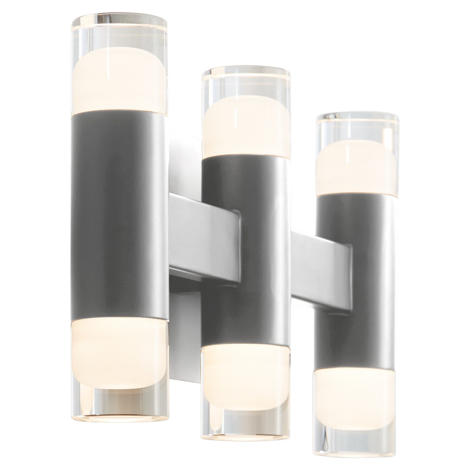 Oxygen Alarum 3 596 24 Bath Vanity Light - 14 Inch Wide Satin Nickel Finish for Bathroom Mirror Lighting & Vanity Makeup Area