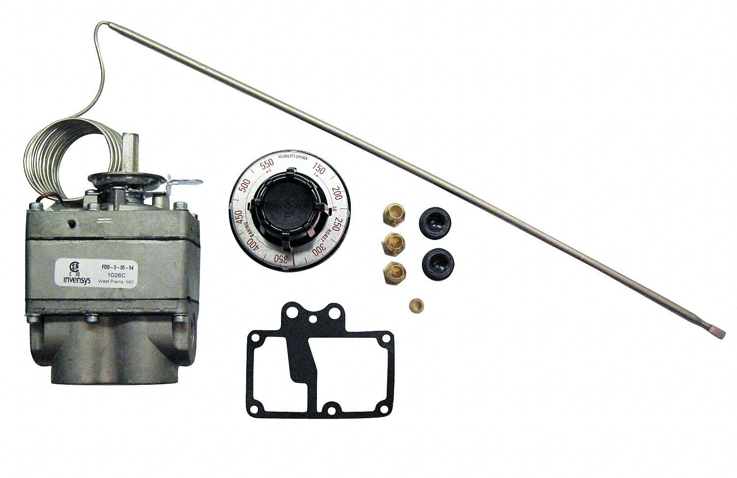 Robertshaw Gas Valve Thermostat Control - 3/8 Inch, 150-550°F Range - Perfect for Gas Stoves, Ovens & Commercial Kitchen Appliances