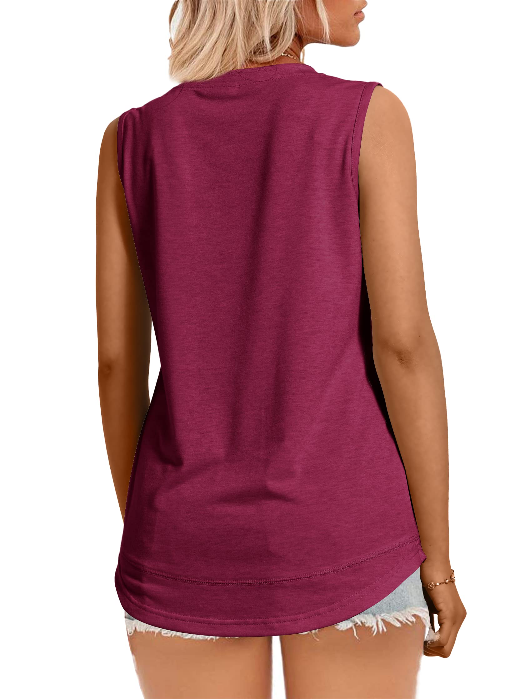 JomeDesign Women's Summer Sleeveless V-Neck Tank Tops - Casual Loose Fit Tunic Tops for Leggings | Perfect for Yoga, Gym, Beach & Everyday Wear